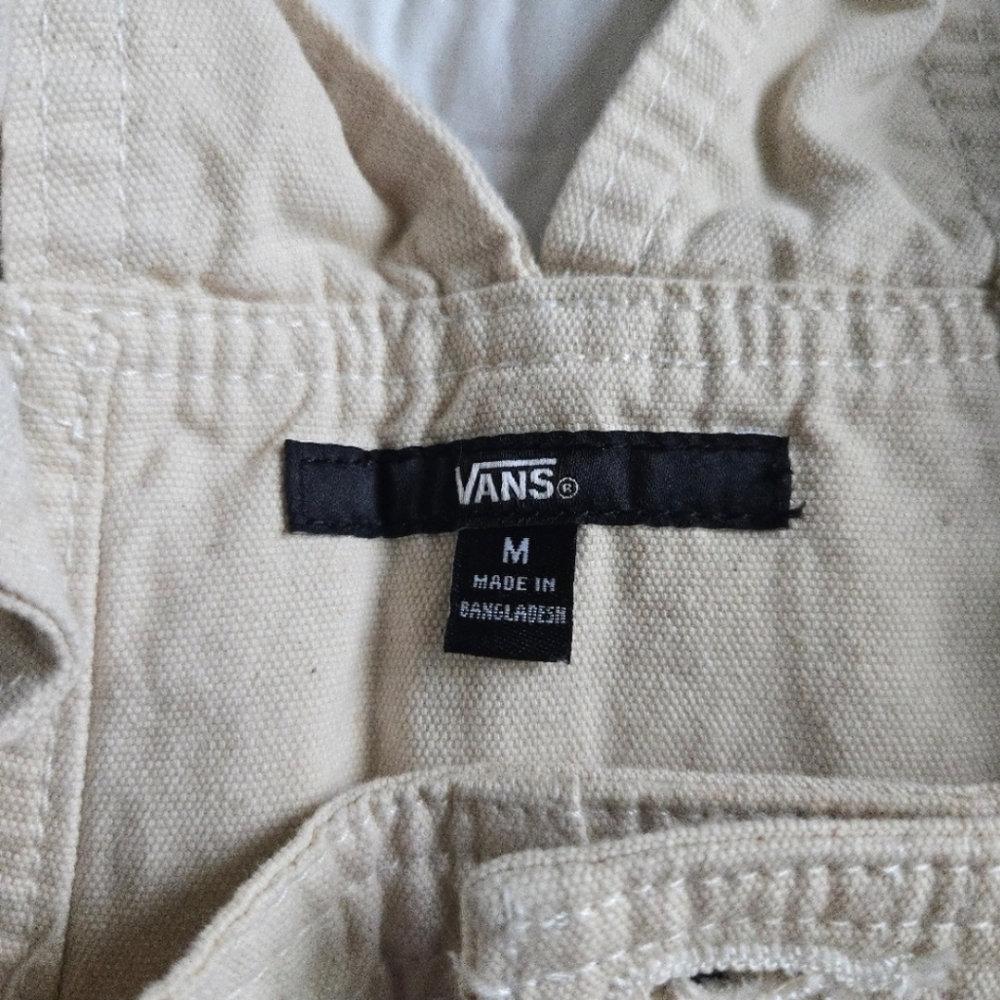 Vans Cotton Stryker Overalls Women Workwear Inspired Patches Cream New 102025 - Picture 9 of 11